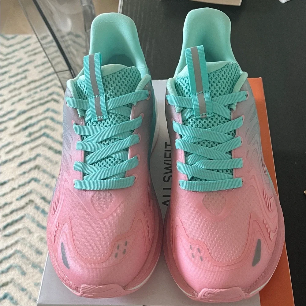 Allswifit Vibrant Pink and Blue Women's Sneakers - Picture 1 of 6